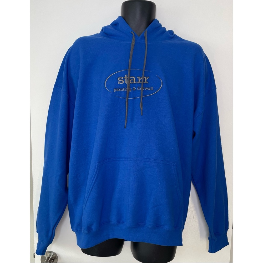 Men’s Blue Hooded Pullover Sweatshirt